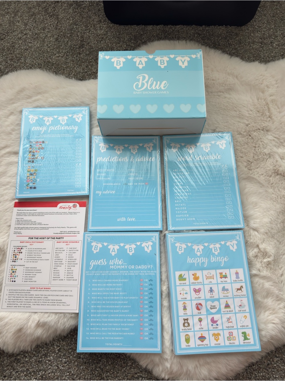 Baby Shower Games Set - Blue